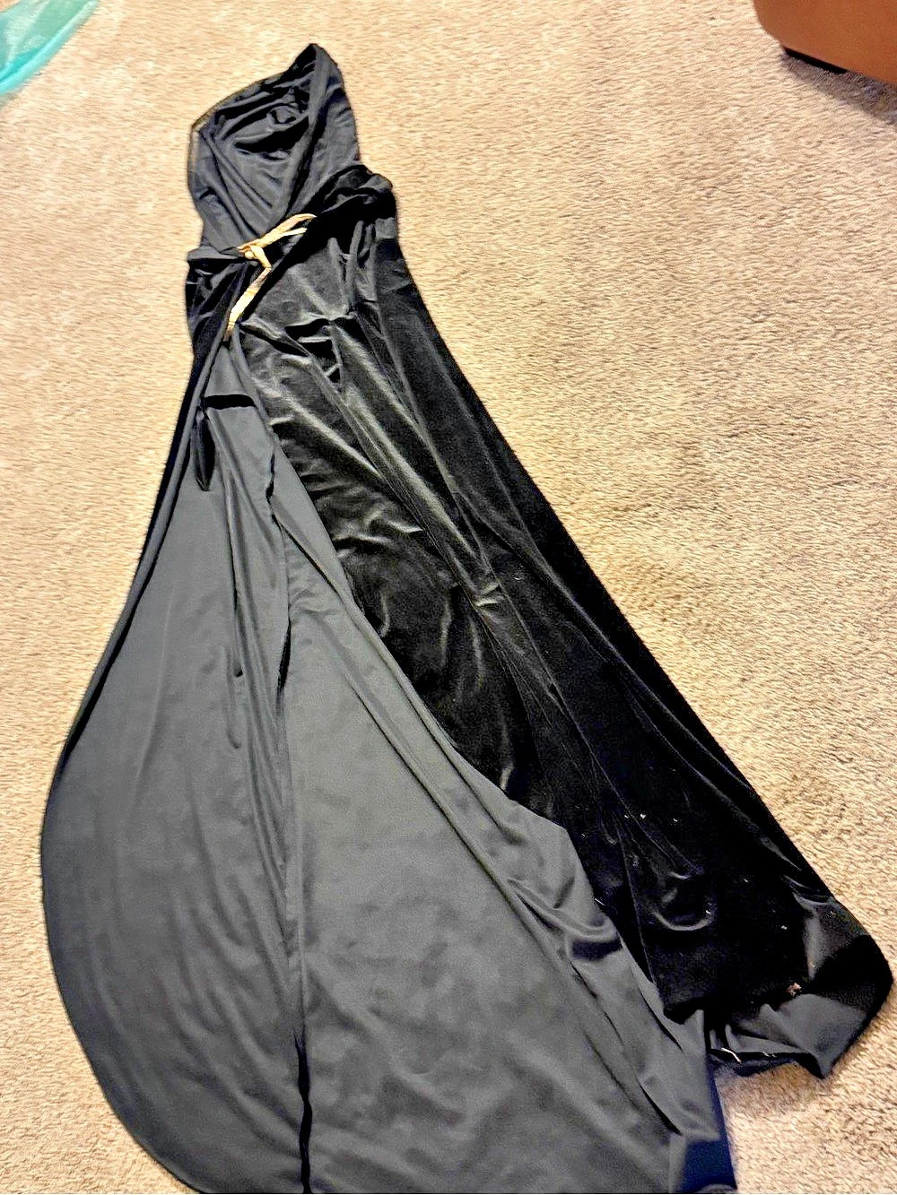 Black hooded Halloween cape